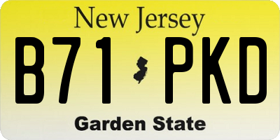 NJ license plate B71PKD