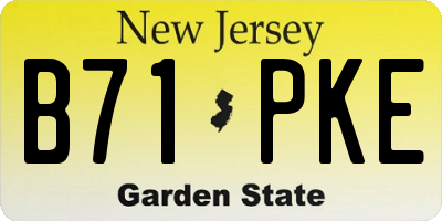 NJ license plate B71PKE