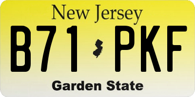 NJ license plate B71PKF