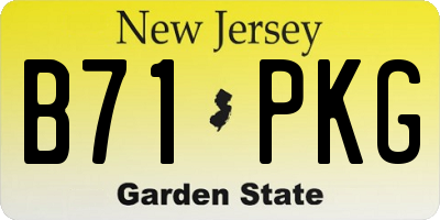 NJ license plate B71PKG