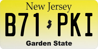 NJ license plate B71PKI