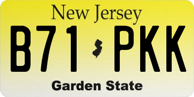 NJ license plate B71PKK