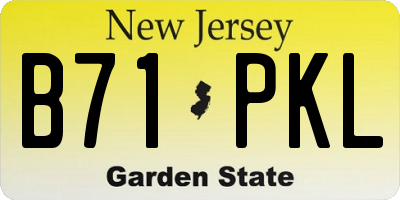 NJ license plate B71PKL