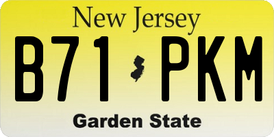 NJ license plate B71PKM