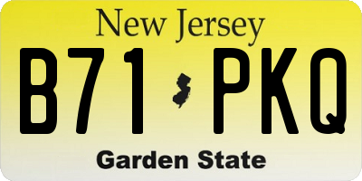NJ license plate B71PKQ