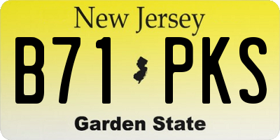 NJ license plate B71PKS