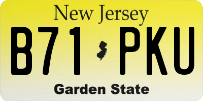 NJ license plate B71PKU
