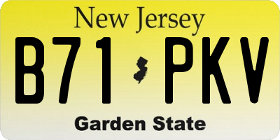 NJ license plate B71PKV