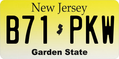 NJ license plate B71PKW