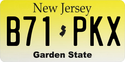 NJ license plate B71PKX