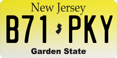 NJ license plate B71PKY