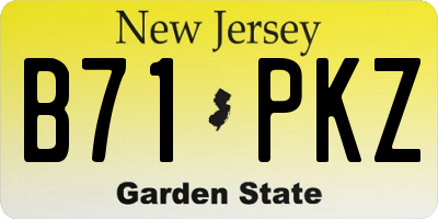 NJ license plate B71PKZ