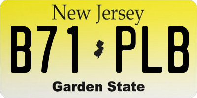 NJ license plate B71PLB