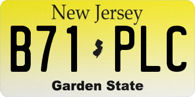 NJ license plate B71PLC