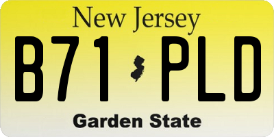 NJ license plate B71PLD