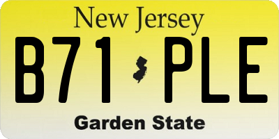 NJ license plate B71PLE