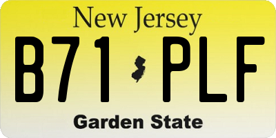 NJ license plate B71PLF
