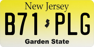 NJ license plate B71PLG