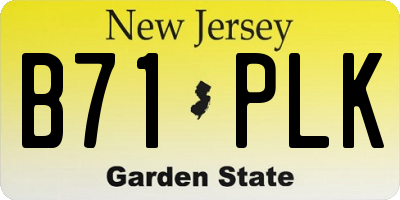 NJ license plate B71PLK
