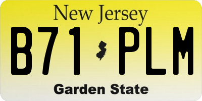 NJ license plate B71PLM
