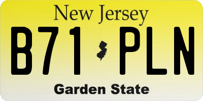 NJ license plate B71PLN