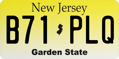 NJ license plate B71PLQ
