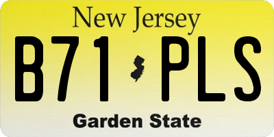 NJ license plate B71PLS