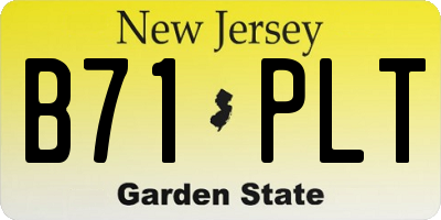 NJ license plate B71PLT