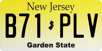 NJ license plate B71PLV