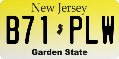 NJ license plate B71PLW