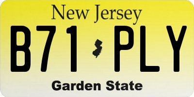 NJ license plate B71PLY