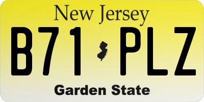 NJ license plate B71PLZ