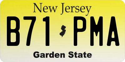 NJ license plate B71PMA