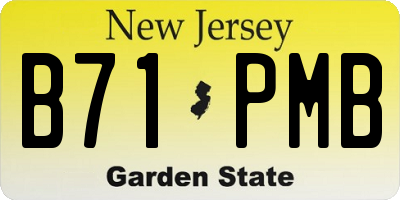 NJ license plate B71PMB