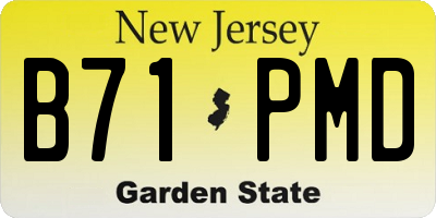 NJ license plate B71PMD