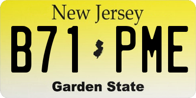 NJ license plate B71PME