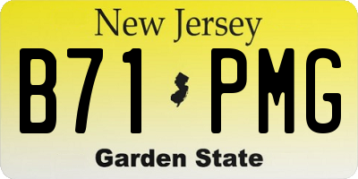 NJ license plate B71PMG