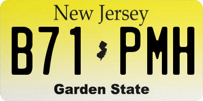 NJ license plate B71PMH