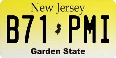 NJ license plate B71PMI
