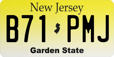 NJ license plate B71PMJ