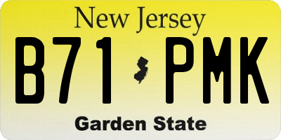 NJ license plate B71PMK