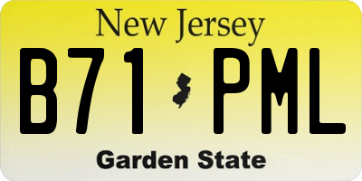 NJ license plate B71PML