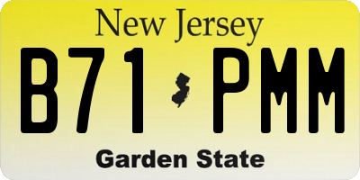 NJ license plate B71PMM