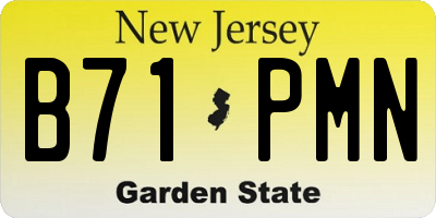 NJ license plate B71PMN