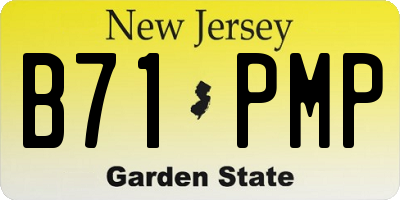NJ license plate B71PMP