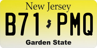 NJ license plate B71PMQ