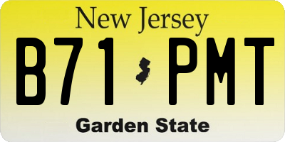NJ license plate B71PMT