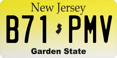 NJ license plate B71PMV