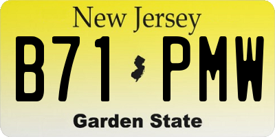 NJ license plate B71PMW