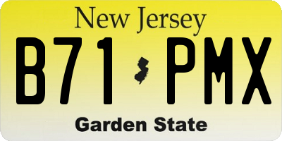 NJ license plate B71PMX